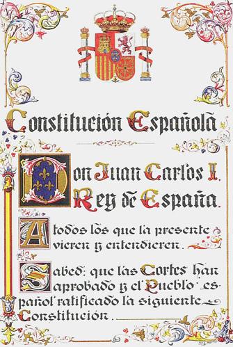 Primera página de la Constitución Española de 1978